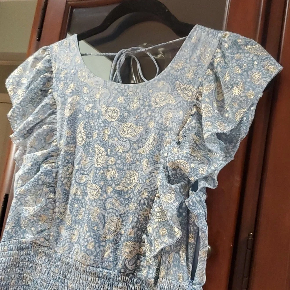 Michael Kors Dress frilly & fancy teal blue PM